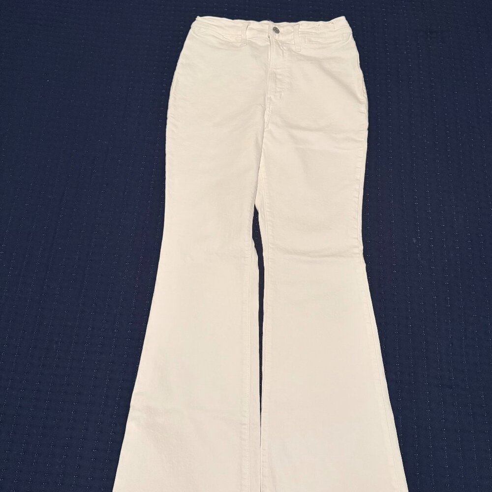 Madewell White Flared Wide-Leg Jeans